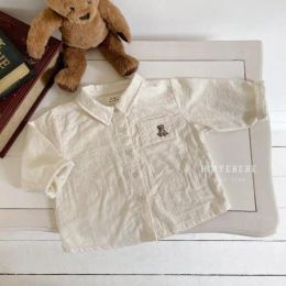 T-shirts 2022 Nouveau bébé à manches longues T-shirts coton garçons ours chemises en automne