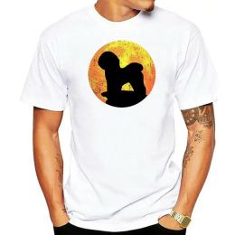 Camisetas 2022 Men camisetas 100% algodón Bichon frize perro naranja disfraz de halloween diseño de camiseta barata