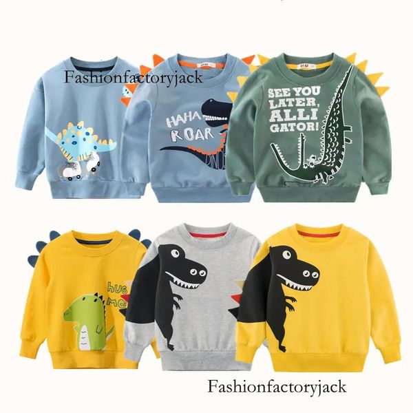 T-shirts 2023 Boys Clothes Kids Automn printemps mince pull 100 coton Dinosaus Shark Cartoon Vêtements pour enfants 1 9 ans 230620