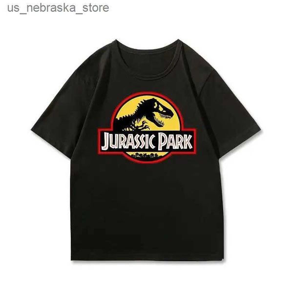 T-shirts 2023 Hot Movie Jurassic Park Giver d'anniversaire 2-9 T-shirt Fun Dinosaur T-shirt Boys T-shirt Childrens Vêtements Top Nom personnalisé Q240418