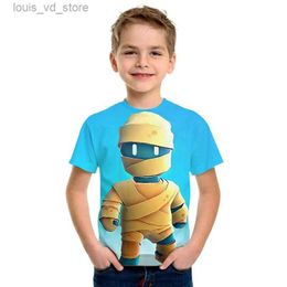 T-shirts 2023 Stumble Guys 3D enfants T-shirt garçons filles harajuku dessin animé Tee drôle TOE TOPS MERCREDI CHIDRENS Vêtements T240415
