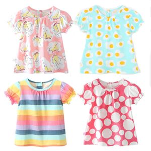 T Shirts 2023 Zomermeisjes Blouse Bloeme shirts voor kinderen Toddler Baby Tops Kinderkleding 1 3 jaar 230420
