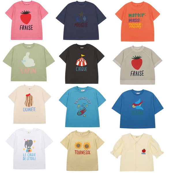 T-shirts 2023 été JM enfants à manches courtes t-shirt dessin animé imprimé beau bébé t-shirts pour filles garçon haut en coton vêtements 230711