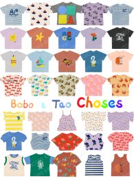 T-shirts 2023SS Étiquette originale Bobo Tao Chose Kids Bc Boys Girls Tops Tshirts Viete sans manches