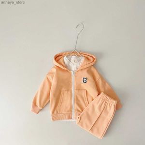 Camisetas 2024 ropa de bebé otoño juego de algodón chaqueta de entrenamiento para bebés sudadera+sudo plano de chándal para niños con capucha