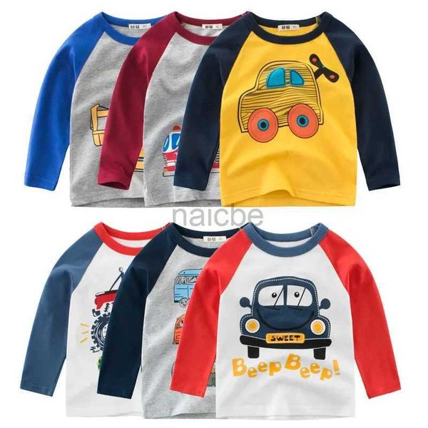 T-shirts 2024 AUTOMNE T-shirt Cartoon Car t-shirt garçons filles bébé vêtements pour enfants coton