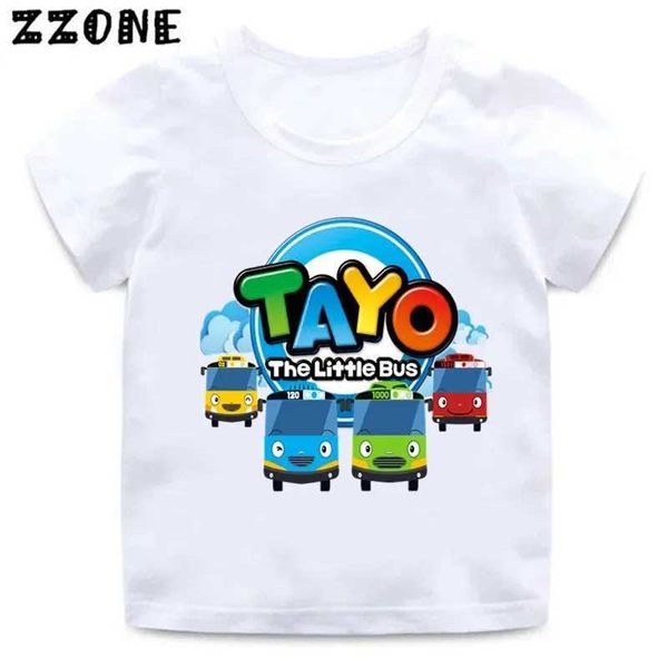 Camisetas 2024 Venta caliente Tayo The Little Bus Cartoon Kids Camisetas para niñas Camiseta Baby Boy Boys Summer Tops Tops Y240521