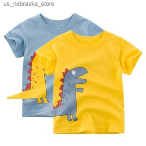T-shirts 2024 Vêtements d'été garçons dessin animé t-shirts enfants T-shirt à imprimé dinosaure pour garçon