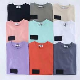 T-shirts 23ss Été Hommes T-shirt Trendy ISLAND Collection Compass STONE Logo Patch Coton Femmes T-shirts Solides Style Casual 091401