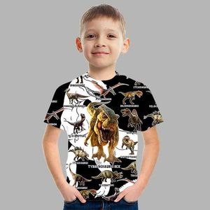 T-shirts 3-14 ans Vêtements pour enfants T-shirt dinosaure pour garçons filles d'été enfants top à manches courtes Jurassic World T-shirt 3d Print Tees T240524