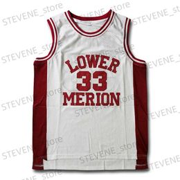 T-shirts #33 Kobe Bryant Lower Merion Hoofddeksel Heren Maroon High School Retro Basketball Jersey geborduurd T230818