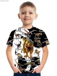 T-shirts 3d Dinosaur Print Boys T-shirt Créatif T-shirt décontracté léger confort
