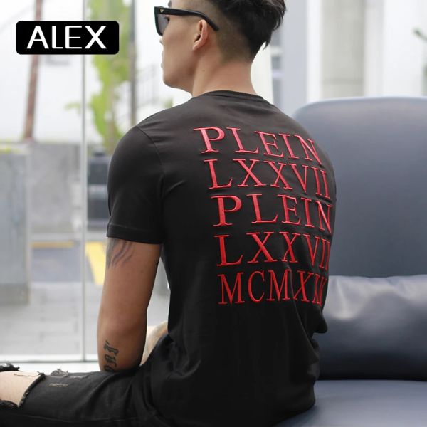 T-shirts Alex Plein T-shirt Men Summer Summer Coton Coton broderie Black Streetwear Cotton Tshirt Men Cotton Funny Men Vêtements 2020Fashion