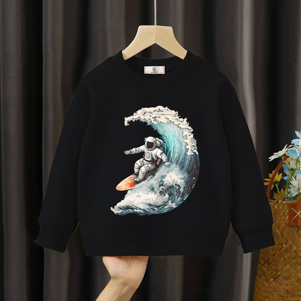 T-shirts astronaute enfants vêtements surf Y2k sweats à capuche dessin animé planche de surf hauts aquarelle filles garçons sweats 230627