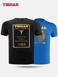 T-shirts Authentieke Tibhar 1969 Tafeltenniskleding voor mannen Dames Kleding T-shirt Shirt met korte mouwen Ping Pong Jersey Sport Jerseys