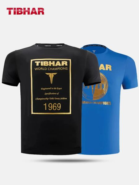 T-shirts Authentic Tibhar 1969 Table Vêtements de tennis pour hommes Vêtements Tshirt Short Shirt Ping Ping Pong Jersey Sport Jerseys
