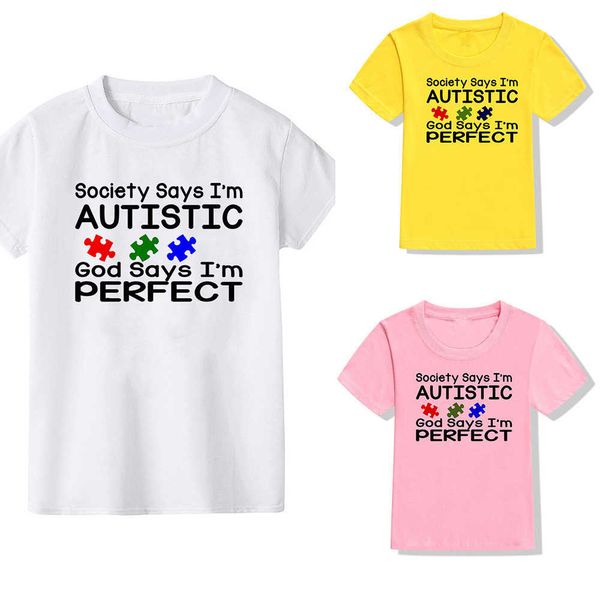 Camisetas Concienciación sobre el autismo Camisa La sociedad dice que soy autista Camiseta Autismo Camiseta Pieza del rompecabezas Autismo Regalos para jóvenes Niños AA230511