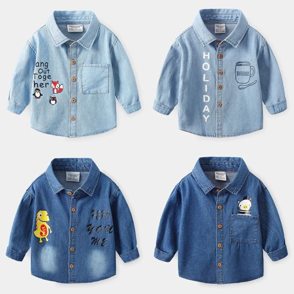 T-shirts automne nouveau bébé baby garçons vêtements enfants vestes en jean bleu