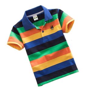 T-shirts Bébé Garçon Polo Shirt 2 15 Ans Adolescents Été Enfants Enfants Toddler Chemises À Manches Courtes Tops Stripes Mode Coton Vêtements 230626