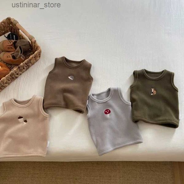 Camisetas Ropa de bebé Nuevo invierno Recién nacido Niños Jersey Chaleco Moda Lindo Bordado Tops Niñas Polar Cálido Niños Camisetas Niños Outwear24328