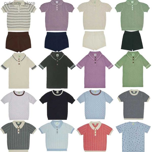 T-shirts Bébé fille vêtements FUB marque 2024 nouvel été tricot T-shirts pour garçons mignon à manches courtes hauts pantalons coton enfant en bas âge enfants jupe ensembles L240311