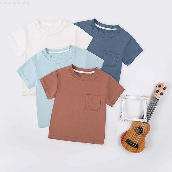 T-shirts T-shirt pour bébé en fibre bambou pour bébés garçons et filles coule à manches courtes à manches courtes avec design floral T-shirt nouveau-né décontracté pour jeunes enfantsl2404