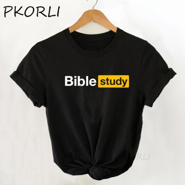 T-shirts Bible Study T Shirt Femmes Été Funny Party Tees Bestie Drinkin Porn Hub Tshirt Casual Manches Courtes Impression Tshirt Femme Vêtements