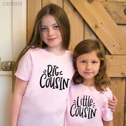 Camisetas Big Little Cousin Print Camiseta para niños Ropa para hermanos a juego para la familia Primos de moda Camiseta Tops Casual Niños Camisetas divertidas ldd240314