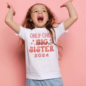 Camisetas Big Sister 2024 Camiseta estampada para niños Anuncio de bebé Camiseta para niños Tops Camiseta de manga corta para niñas Ropa informal Vaiduryc