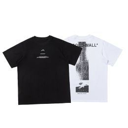 T-shirts noirs blanc imprimé tout-correspondant à manches courtes hommes femmes printemps d'été 1 t-shirts de coton de qualité de qualité