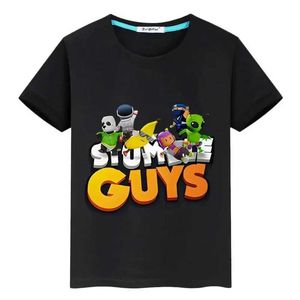 T-shirts jongens 10 jaar struikelen jongens gedrukt 100% katoenen korte mouwen Top Summer Pride T-shirt 2024 Y2K One Piece Dames Wearl2405