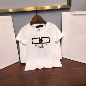 T-shirts jongensontwerper kleding klassieke afdruk ronde nek t-shirt zomer kinder kinderen korte mouwen t-shirt luxe meisjes pure katoenen kleding CSD2401112-6