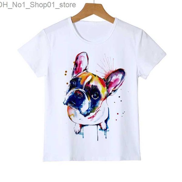 Camisetas Niños/Niñas Verano Hip Hop Imprimir camiseta Pintura Divertida Lindo Perro Impreso 3D Camiseta Tops Niños Camisetas Unisex Top Tee Q240218