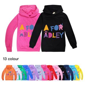 T-shirts garçons hauts à manches longues A pour Adley filles sweats à capuche t-shirt coton enfants vêtements 8 à 12 Egirl automne adolescent chemise 230303