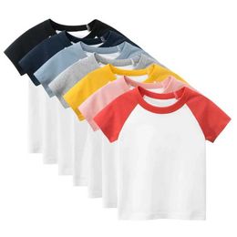 Camisetas Boys T Shish Girls Tops Patchwork Camiseta de algodón para ropa Boy Childrens Manges cortas Summer Kids Clothing Active Tee 2-10yl2405