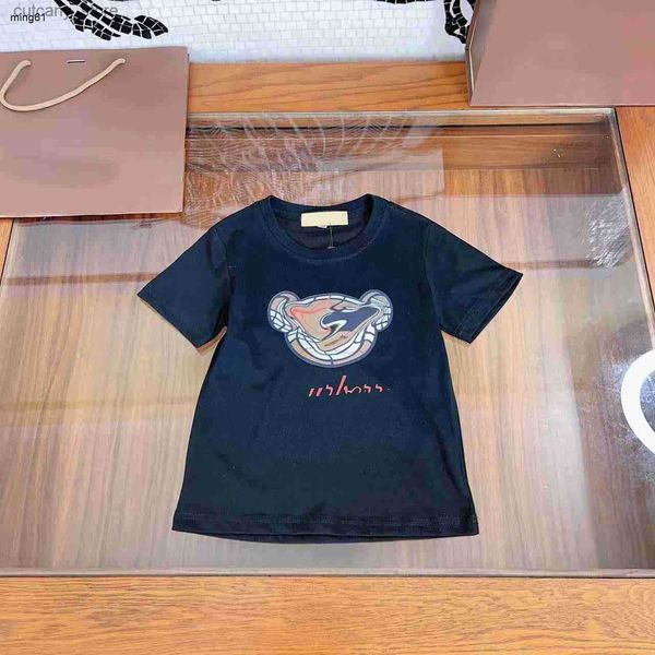 Camisetas Brand Boys Camiseta Doll Bear Pattern Kids Tamaño de camiseta 100-150 CM Diseñador ropa de bebé Summer Girls Cortas Camas de 24 Mar L46