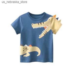 T-shirts Brand Corée Childrens Vêtements 2024 Été Nouveau garçon de mode Baby Kids 3D CARTOON CORTON COTON T-SHIRT DROPS Q240418