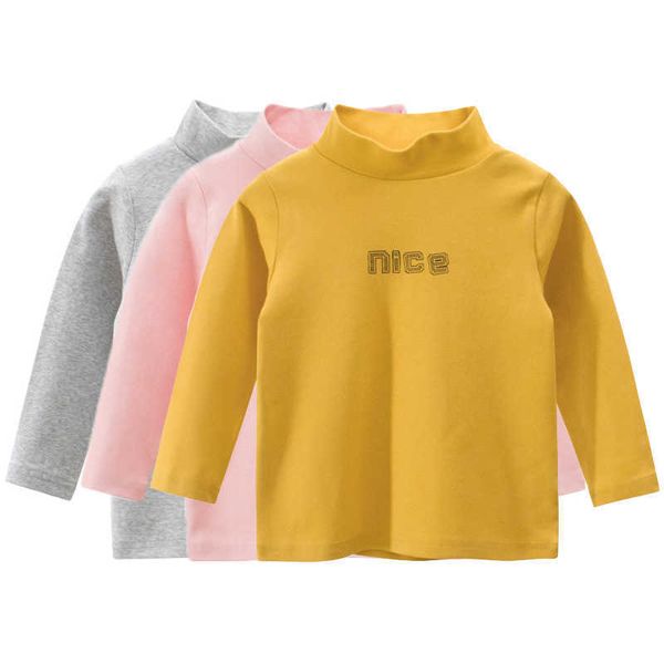 Camisetas Marca Unisex Otoño Camisetas para niño niña Manga larga Cuello alto Camisetas de algodón Top Ropa para niños Camisetas para niñas pequeñas Bebé AA230511