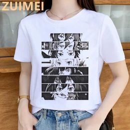 T-shirts Bungou Stray Dog Anime Impression humoristique Harajuku Top Tier Womens T-shirt Femmes décontractées Basic O-Colk T-shirt Girl Straight Boatl2404