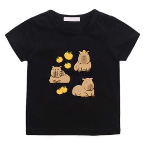 T-shirts Capybara Esthétique Manga T-shirts Mode 100 Coton Anime Teeshirt Mignon Dessin Animé Bande Dessinée T-shirt High Street Boysgirls Tshirt x0719