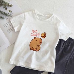 T-shirts Capybara Childrens T-shirt Cartoon Kawaii Casual kleding Anime Boys and Girls