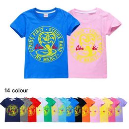 T-shirts dessin animé cobra kai karate t-shirt enfant t-shirt pour enfants village fille t-shirt bébé garçon vêtements d'été coton cavai topl2405