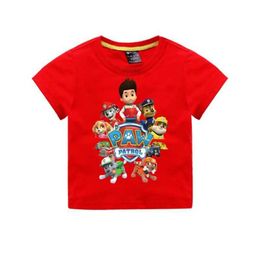 T-shirts dessin animé kids t-shirt chiot path coton chemise d'été garçons filles vêtements à manches courtes enfants décontractés tops t240509