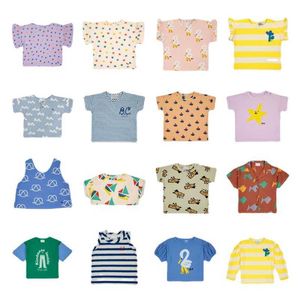 T-shirts Children's T-shirt ins Style 2023 Spring Nieuwe BC-serie Summer Boy Girl Cotton Ademvol korte mouw geprinte katoenen T-shirt T23020