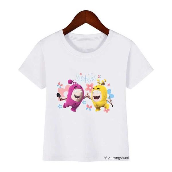 Camisetas Camiseta para niños Camiseta divertida Cartoon Oddbods Gráficos estampados Biños camisetas Summer Casual Kids Tops Tops Tees New Hot Sale T240509