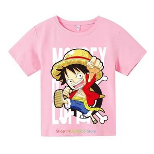 T-shirts Vêtements pour enfants Anime One Piece Luffy Gear 5 T-shirt T-shirt T-shirt T-shirt T-shirt T-shirt T-shirt Childrens Summer Short à manches topl2404