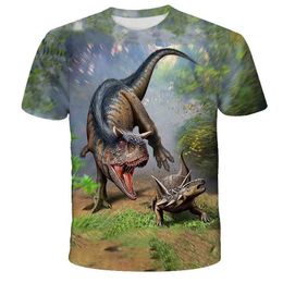 T-shirts Childrens T-shirt Cool Jurassic World Dinosaur T-Shirt Boys T-shirt Zomer korte mouwen T-shirt Childrens Clothing Girls Topl2405