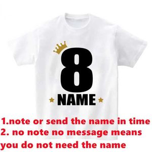 T-shirts Childrens T-shirt Aangepaste jongens T-shirt Girls Kleding Gepersonaliseerde Verjaardagsleeftijd Naam Crown Shirt Childrens T-shirt Babykleding Numberl2405