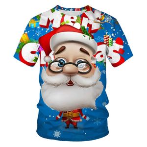 T-shirts Christmas Tree Snowman Gedrukte Holiday Party Mens Unisex Fashion T-Shirt Childrens Round Neck Casual Short Sleevel2405