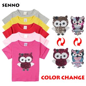 Camisetas Lentejuelas que cambian de color, camiseta reversible con lentejuelas, camisetas para niños y niñas con top de doble cara 230711